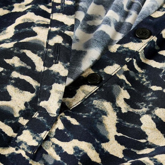 ba&sh Aisha Mini Long sleeve Dress in Blue Graphic NWT - Picture 4 of 15